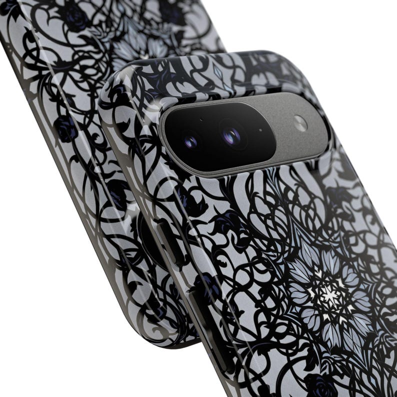 Gothic Phone Case, Stained Glass Case, Black Rose Cover, Dark Aesthetic Case, iPhone 17 16 15 14 13 13 Samsung S25 S24 S23 S22 Google Pixel image 13