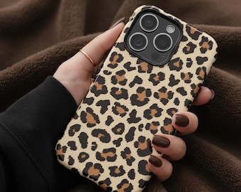Leopard Print Phone Case, Aesthetic Tough Cases, Animal Phone Cover, For Iphone 17 16 15 14 13 12 11 Samsung S25 S24 S23 S22 Google Pixel