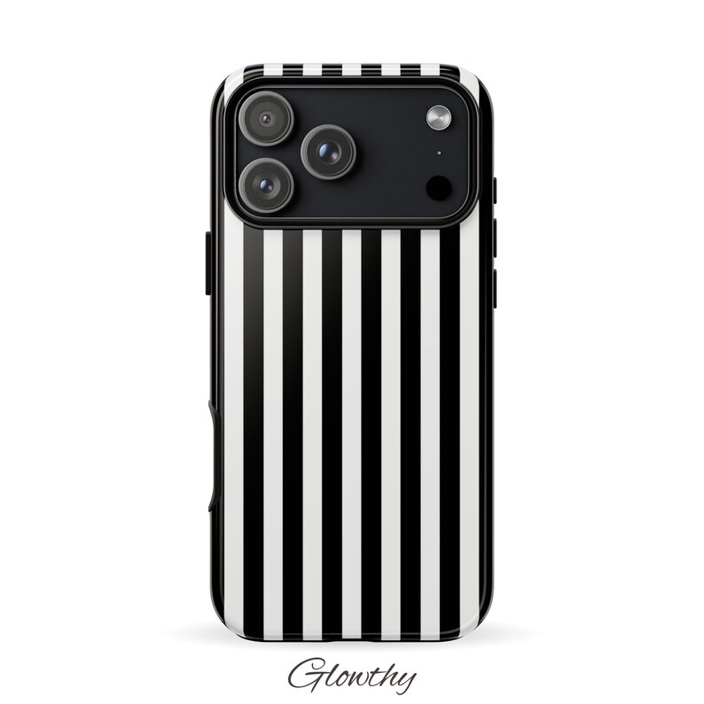 Black Stripes Tough Case, Stylish Phone Case Goth, Trendy Phone Accessory, iPhone 16 15 14 13 12 11 Samsung S25 S24 S23 S22 S21 Google Pixel image 11