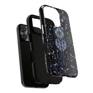 Gotische telefoonhoes, glas-in-lood hoes, donkere fantasie, celestial telefoonhoes, iPhone 17 16 15 14 13 12 11 Samsung S25 S24 S23 S22 Google Pixel afbeelding 12