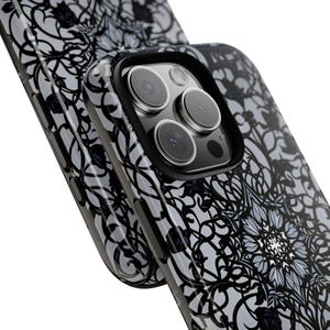 Gothic Phone Case, Stained Glass Case, Black Rose Cover, Dark Aesthetic Case, iPhone 17 16 15 14 13 13 Samsung S25 S24 S23 S22 Google Pixel image 11