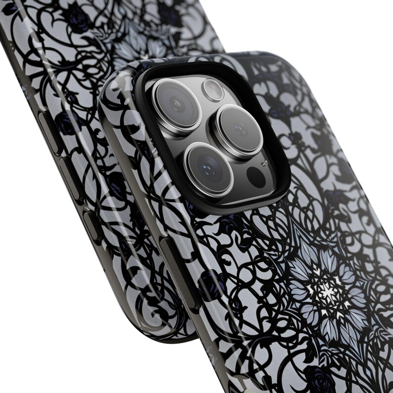 Gothic Phone Case, Stained Glass Case, Black Rose Cover, Dark Aesthetic Case, iPhone 17 16 15 14 13 13 Samsung S25 S24 S23 S22 Google Pixel image 11