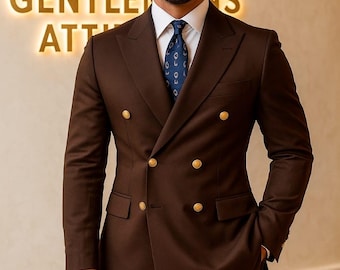 クラシックな2ピースメンズベーシックオーバーサイズダブルブレスト