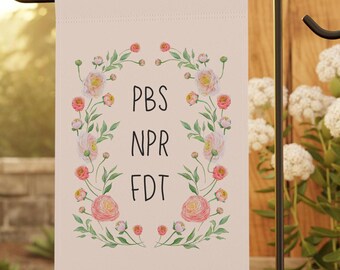 Floral Garden Flag: Double-Sided Poly Poplin Welcome Sign