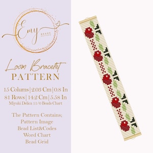 Miyuki Delica Loom Bracelet Pattern, DIY Beading Tutorial, Easy Loom Bead Pattern, Handmade Jewellery Design