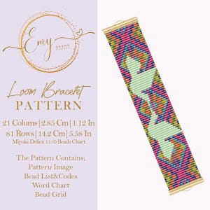 Miyuki Delica Loom Bracelet Pattern, DIY Beading Tutorial, Easy Loom Bead Pattern, Handmade Jewellery Design