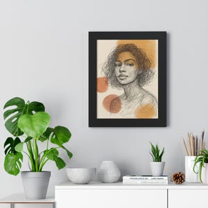 Stylish Framed Vertical Poster, Minimalist Art Print, Modern Wall Decor, Gift for Art Lovers, Home Aesthetic, Contemporary Portrait