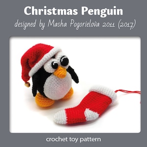 Christmas Penguin - pdf crochet toy pattern - amigurumi pattern (tutorial)