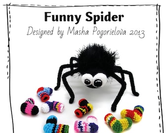 Funny Spider pdf crochet toy pattern - amigurumi pattern for halloween