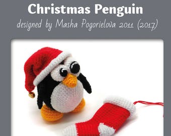 Christmas Penguin - pdf crochet toy pattern - amigurumi pattern (tutorial)