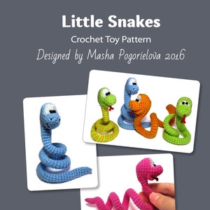 Little Snake - pdf crochet toy pattern - amigurumi pattern - photo tutorial