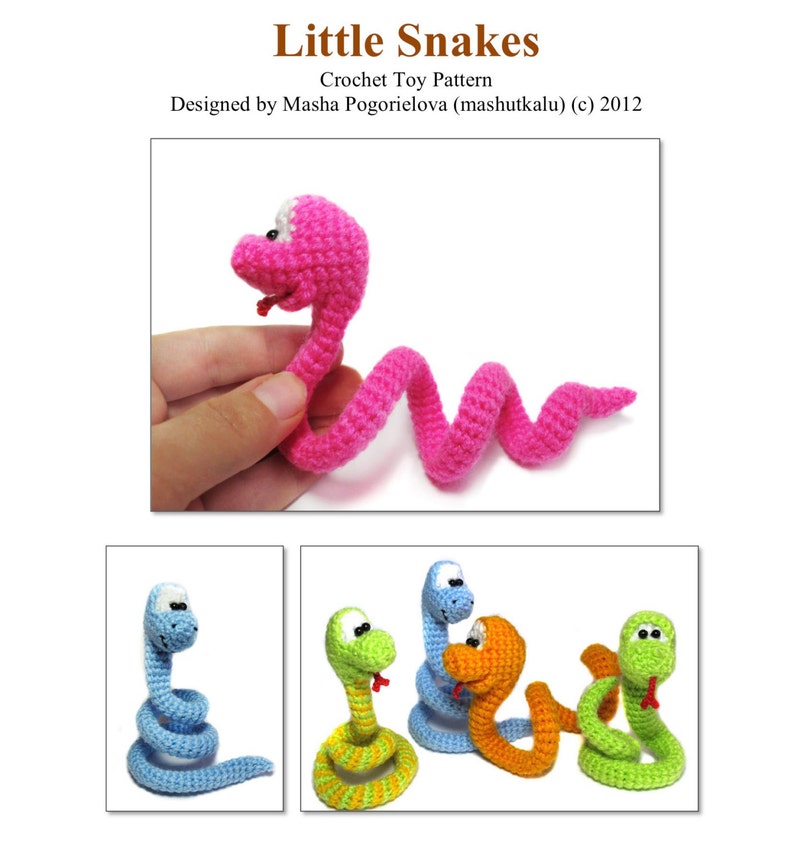 Little Snake Pdf Crochet Toy Pattern Amigurumi Pattern | Etsy