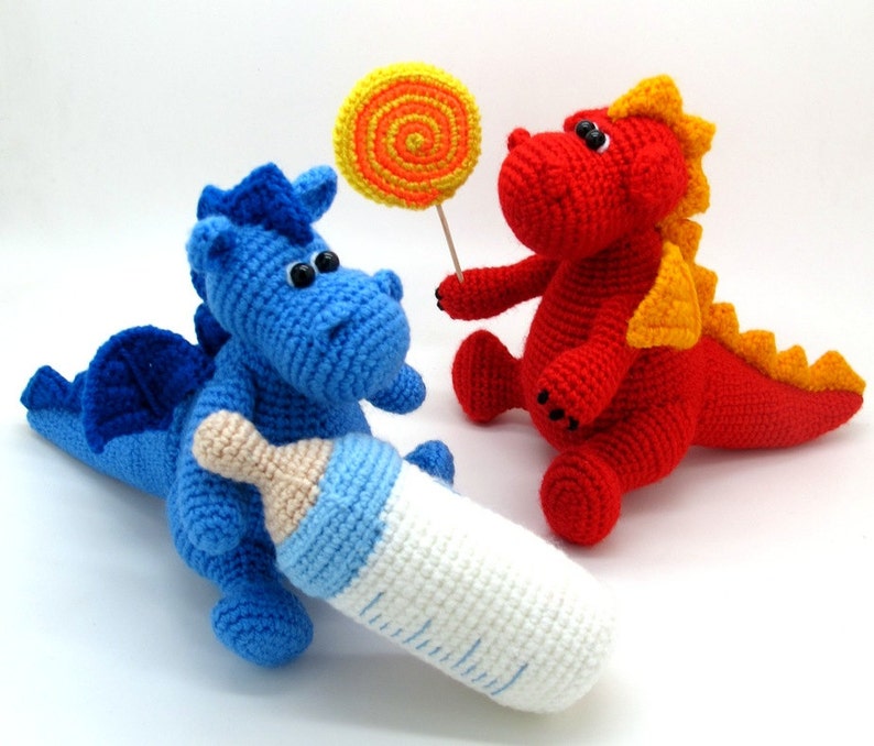 Grow, baby Little Dragon pdf crochet toy pattern image 1