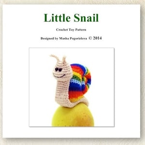 Little Snail - pdf crochet toy amigurumi pattern, Rainbow Snail