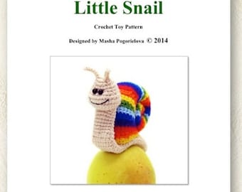 Little Snail - pdf crochet toy amigurumi pattern, Rainbow Snail