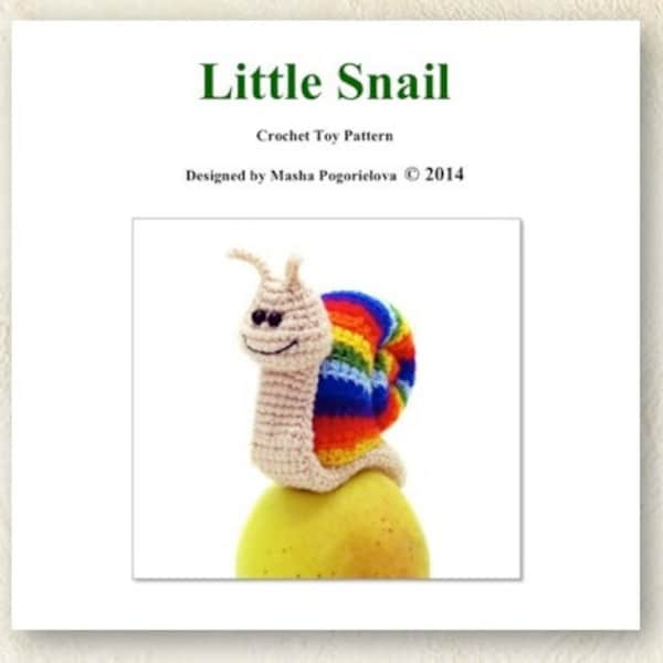 Little Snail - pdf crochet toy amigurumi pattern, Rainbow Snail