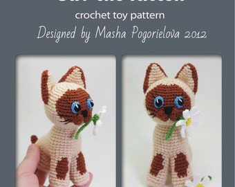 Guv the Kitten - pdf crochet toy pattern - siamese cat amigurumi pattern