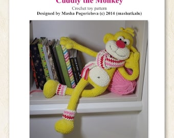 Cuddly the Monkey - crochet toy pattern - amigurumi pattern - DIY