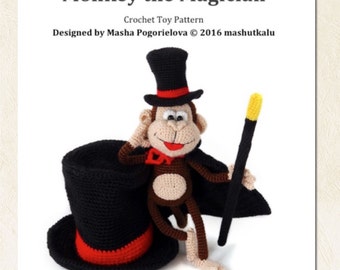 Monkey the Magician - pdf crochet toy pattern - amigurumi pattern - NEW