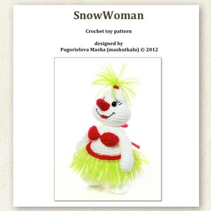 Snowwoman pdf crochet toy pattern amigurumi snowman pattern tutorial image 1