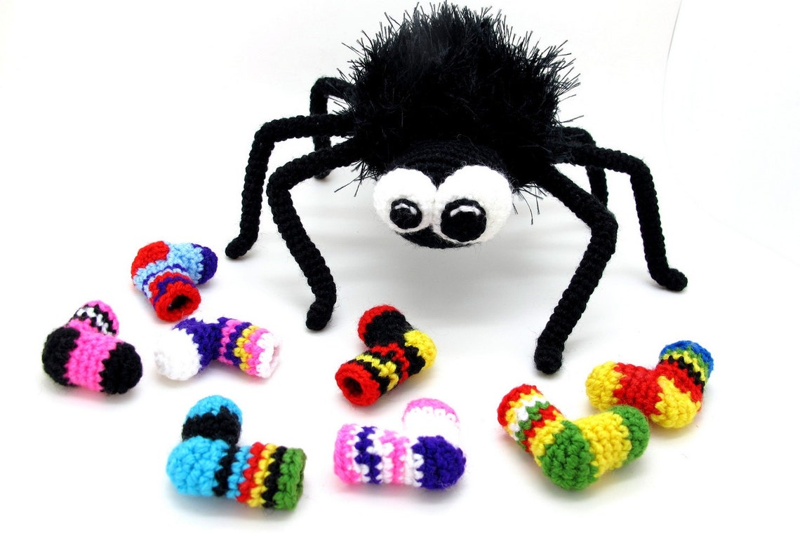 Паук крючком схема амигуруми