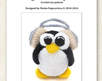 Penguin Music Lover - pdf crochet toy pattern - amigurumi tutorial
