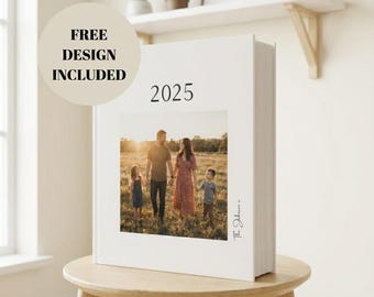 Álbum de recuerdos personalizado de tapa dura / Libro de fotos personalizado y anuario / Álbum de fotos imprimible de 8x11 para familiares, amigos y eventos