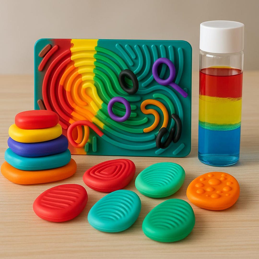 Sensory Calm Kit for Kids – Back to School Tools With Bottles, Fidget ...