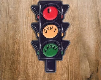 Pop Star Traffic Light I Don’t Know Needlepoint Needleminder Enamel Pin
