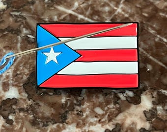 Puerto Rican Flag Needle Minder Enamel Pin
