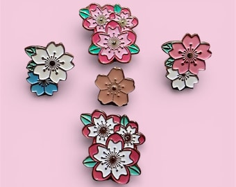 Cherry Blossom Flowering Tree Gardening Floral Enamel Pin Needle Minder Magnet