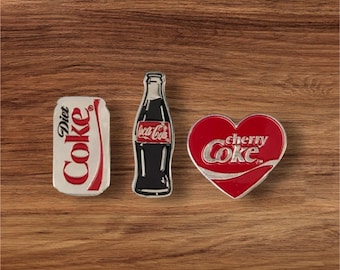 Soda Pop Coca-Cola Needle Minder Enamel Pin Magnet Set
