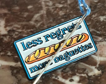 Bread Lovers Baguette Loaf Needle Minder Enamel Pin
