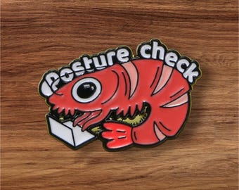Posture Check Funny Shrimp Needleminder Cross Stitch Needlepoint Embroidery