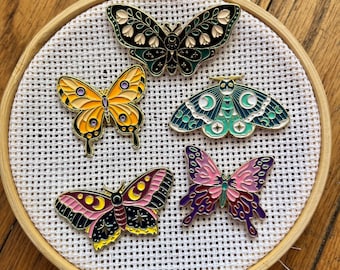 Large Celestial Moths Colorful Needleminders Pin Magnet