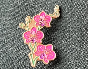 Purple Orchid Flower Gardening Floral Needle Minder Pin Magnet Set