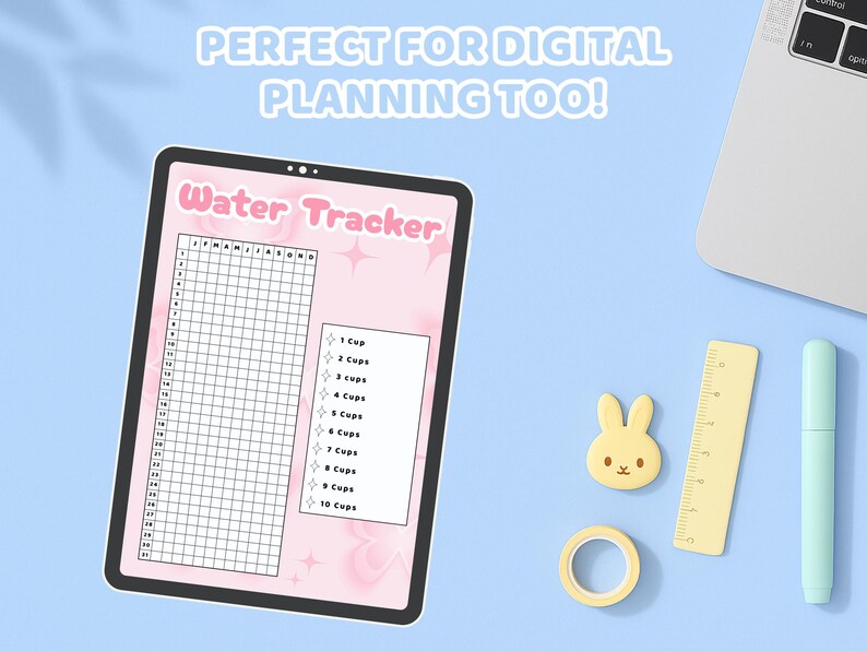 Water Tracker Printable | Kawaii Daily Hydration Log to Track up to 10 ...