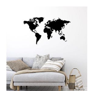 Carte du Monde – Fichiers Numériques dwg dxf pour Art Mural et Décoration – Modèle découpe CNC / Téléchargement immédiat.