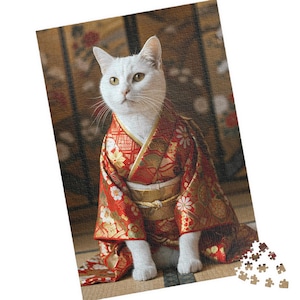 1014 piece jigsaw puzzle Japanese Cat Puzzle, Cat Lover Gift, Kawaii Puzzle Piece, Home Decor, Fun Family Game, Unique Collectible