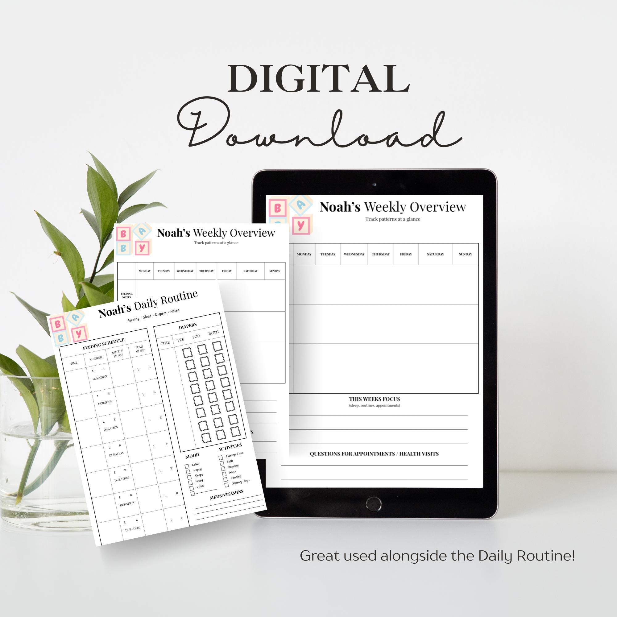 Weekly Program Baby Weekly Baby Schedule Printable | Newborn Feeding & Sleep Tracker ...