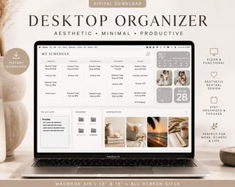 Minimalist Desktop Organizer Wallpaper | MacBook Desktop Aesthetic