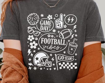 Comfort Colors® Football Shirt, Retro Football Shirt, Football T Shirt