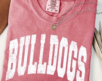 Comfort Colors® Bulldogs Mascot Shirt, Vintage Bulldogs Team Shirt, Bulldogs Football Team T-shirt, Bulldogs Shirt, Bulldogs Gameday Shirt