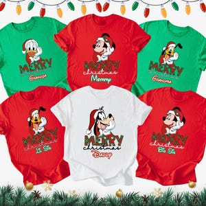 Custom Disney Family Christmas Shirt, Matching Christmas Tees, Personalized Disney Character Christmas Shirt, 2025 Mickey’s Very Merry Shirt