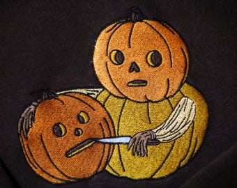 Pottsfield Pumpkin Carver Embroidered Sweater inspired by Over The Garden Wall - Fall Autumn Halloween Shirt