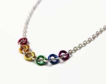 Gay pride necklace, gay pride flag