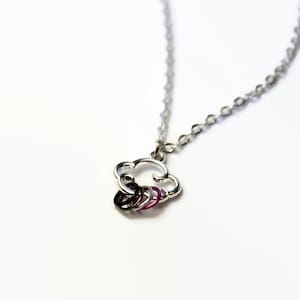 Asexual pride necklace, asexual cloud necklace