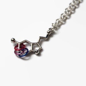 Bisexual serotonin necklace, bi pride necklace, happiness jewelry, serotonin necklace for bisexuals