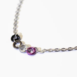 Asexual pride necklace, ace pride flag necklace, subtle asexual necklace