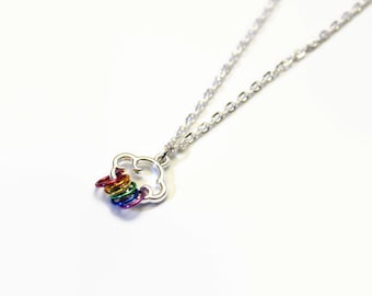 Gay pride necklace, gay cloud necklace